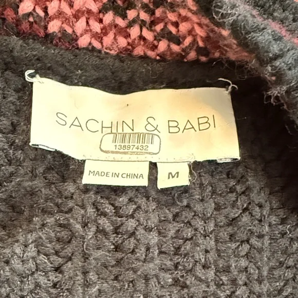 Sachin and Babi Landon Cardigan Womens Small Aztec Puff Bubble Sleeve - Picture 6 of 10